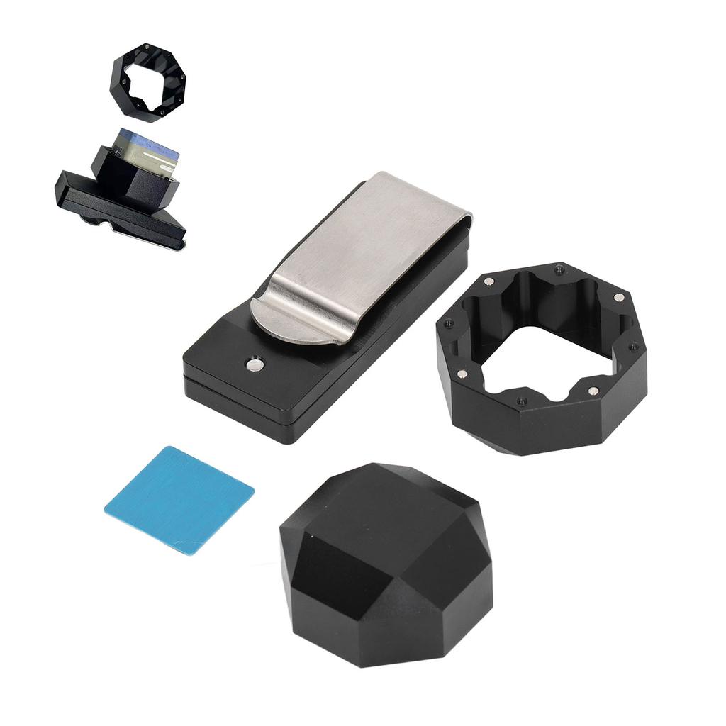 Aluminum Cue Chalk Holder Clip Octagon 2 Layers Silent Billiard Pool Cue Chalk Box Holder Billiard Accessories