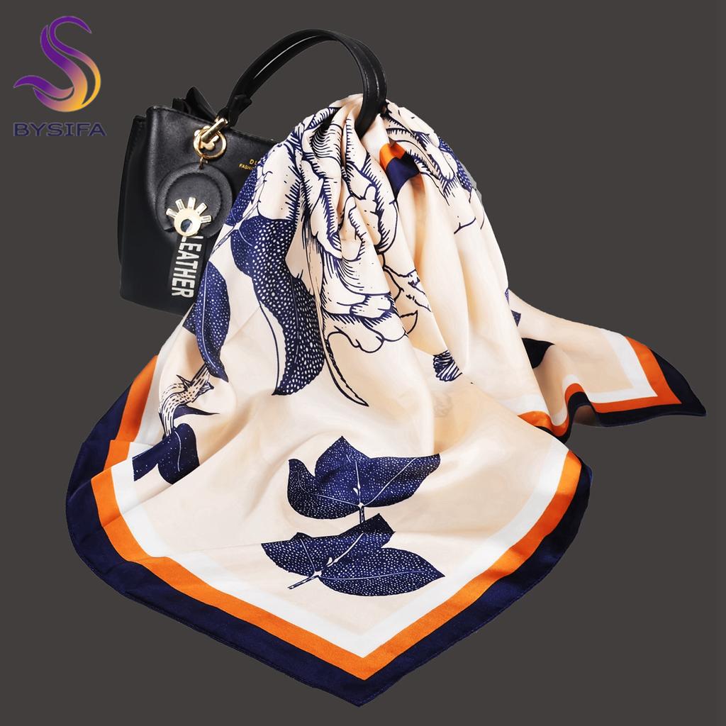 Yellow Blue Women Silk Scarf Accessory 70*70cm Fashion Girls Pattern Winter Scarves Bufand Spring Fall Square Head Scarf