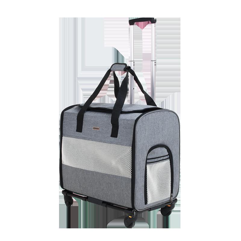 Large Capacity Pet Travel Cage: Breathable Trolley Bag for Cats & Dogs