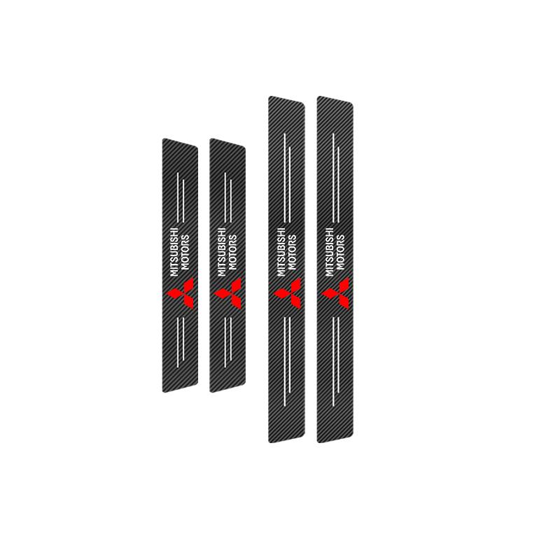 

1/4/5Pcs Carbon Fiber Leather Car Door Sill Protector Strip For Mitsubishi Lancer Ralliart ASX Mirage Pajero Xpander Attrage