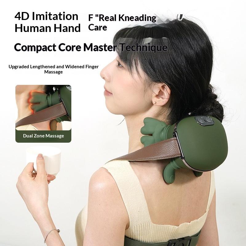Neck Shoulder Massager With Heat,4D Bionic Fingers Simulate Real Palm Massage,3 Intensities&2 Heat Settings,Relax Muscle Tension