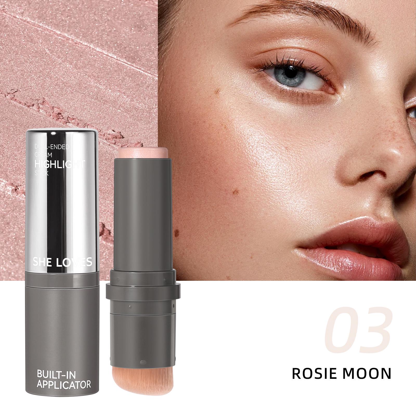 

SheLoves Double-Ended Highlighter Stick: European & American Makeup with Pearlescent Shimmer for a Radiant Glow