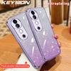 KEYSION Capa de Celular Glitter com Banhos de Luxo para VIVO V40 Pro 5G Capa Traseira de TPU Macio Transparente à Prova de Choque para VIVO V40 5G