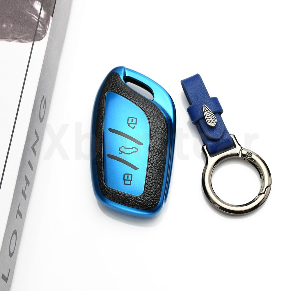 Auto Car Key Case Cover For Mg Zs Mg6 Ev Ezs Hs Ehs For Roewe Rx5 I5 I6 Rx3 Rx8 Erx5 Tpu Leather Shell Fob Holder Accessories
