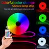 LED Flexible Silicone Neon LED Sign Light RGB Strip Lamp Rope Waterproof Dimmable Remote Control USB 5V SMD 3535 108Leds/M Decor