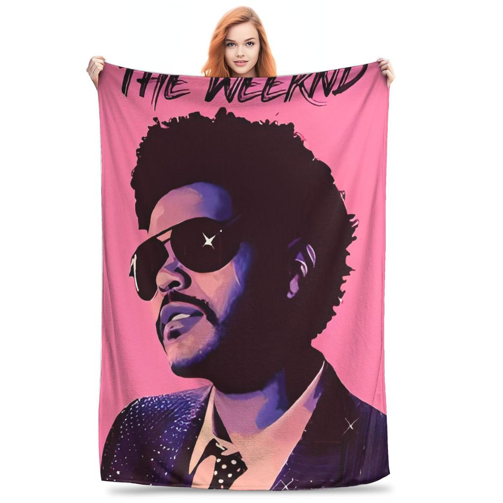 The Weeknds Rapper Singer Warm Blanket  Picnic Plush Bedding Throws Aesthetic Couch Chair Flannel Bedspread Sofa Bed Cover
