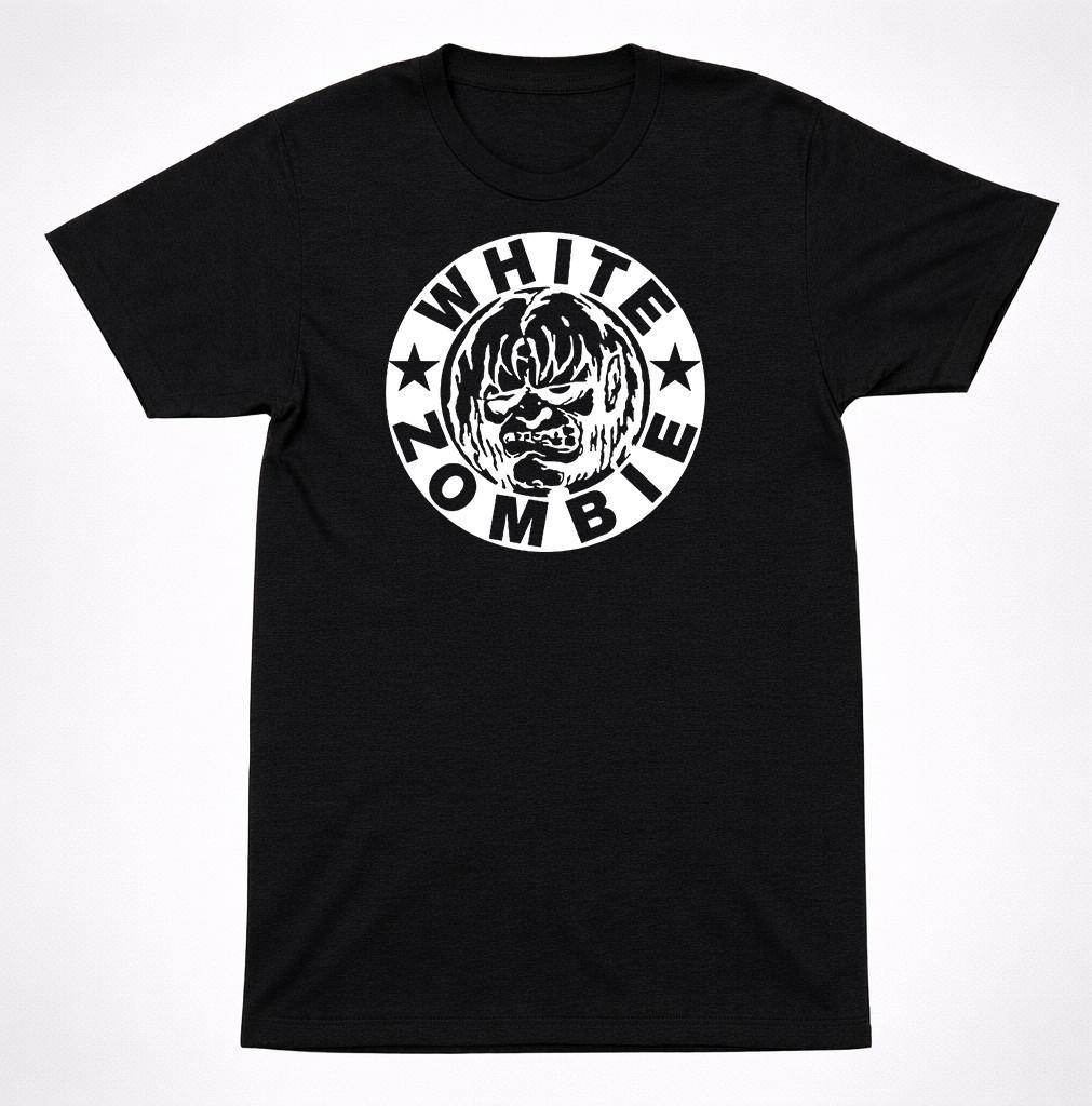 White Zombie Circle Logo T-Shirt Industrial Metal Rob Rock Death Horror Band Tee S
