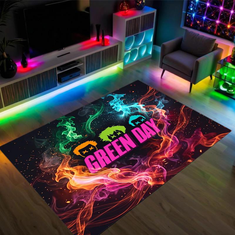 Green Day Design Crystal Velvet Carpet Cozy Non?Slip Printed Rug For Bedroom Living Room Entrance