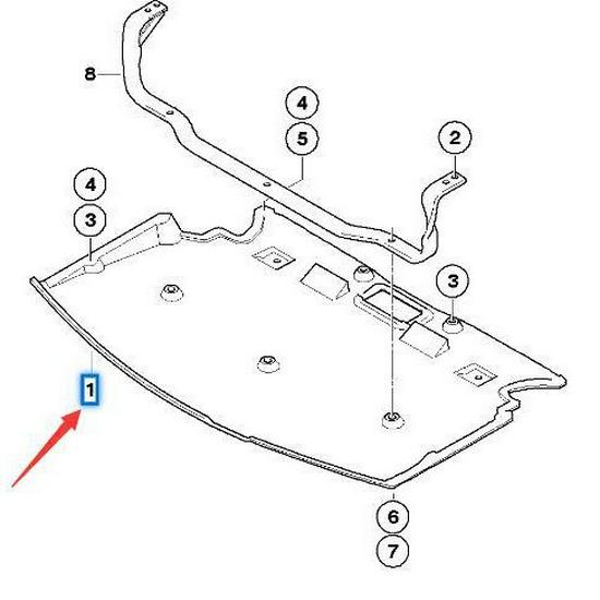 Engine Underbody Shield for BMW 5 Series E60/E61 (Part: 51717061943)