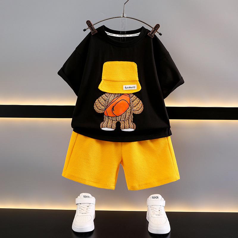 

2025 Trendy Boys Summer Suits - Stylish Short-Sleeved Outfits for Kids 110cm бежевий
