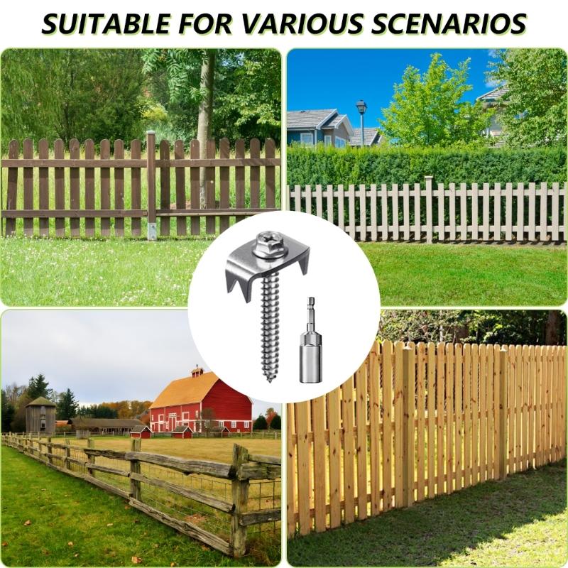 Multiple Use Fence Pegs Heavy Duty Metal Fence Spikes set for Secure Fencing Professional Metal Stakes for Gardeners