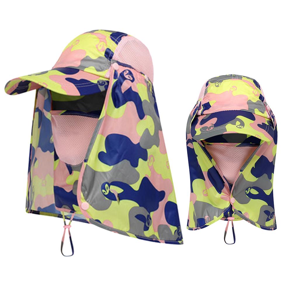 

Спортивная шапка с козырьком для пешего туризма на открытом воздухе, защита от ультрафиолета, крышка для лица и шеи, защитная крышка от солнца для рыбалки Pink Camouflage