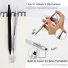 0.5/0.7mm Black/Silver Mechanical Pencil with Leads and Eraser,Automatic Pencil Sketch Painting Office Writing Stationery Supply