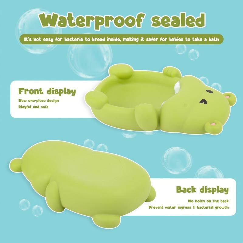 4-Piece set of non-porous design bathroom toys, cute seal and hippo shaped bathtub toy set, floating bathtub toys, bathroom games