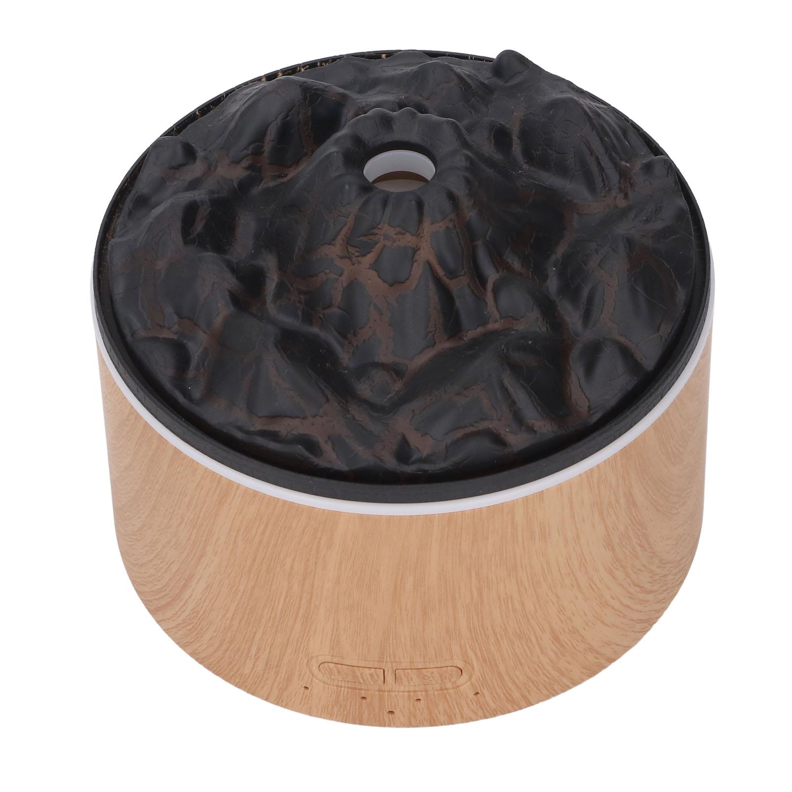 LED Light Diffuser Humidifier 330ml Dual Color Light 4 Timers Volcanic Flame Humidifier Diffuser with Remote Control EU Plug PP+ABS+PC