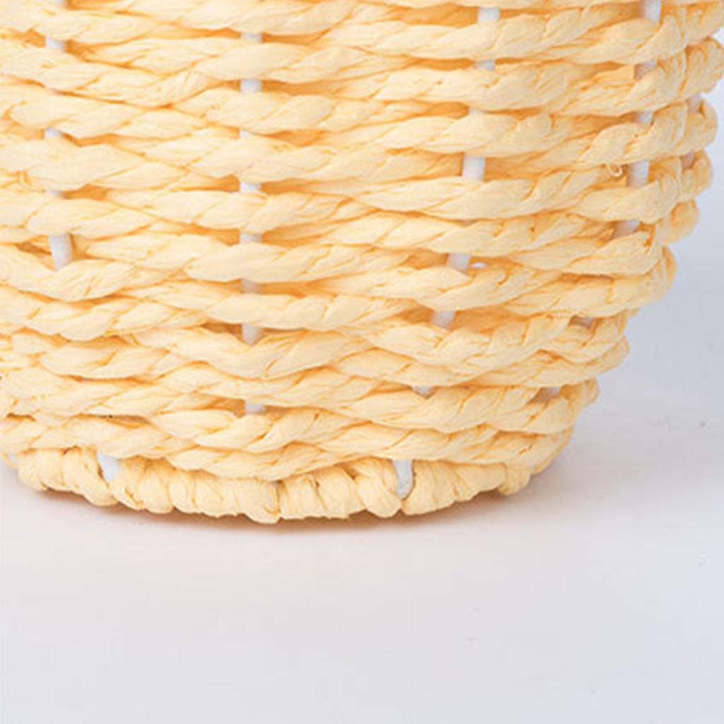 Easter Cute Rabbit Ears Basket with Handle Creative Storage Bin Multi-Purpose Paper Rope Flower Basket Sundries Organizer