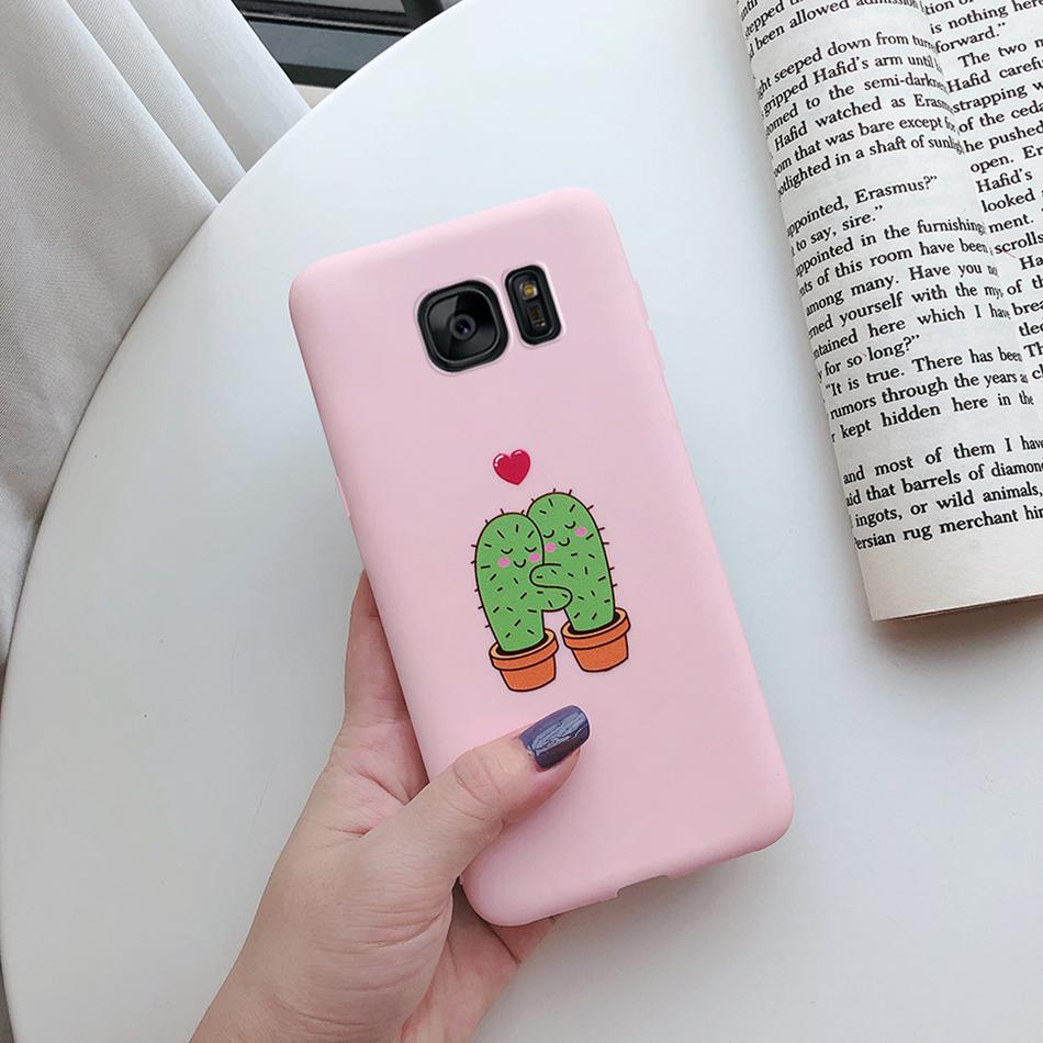 Cute Cat Cactus Silicone Case For Samsung Galaxy S6 Edge S7 Edge Cover Soft Slim Funda For Samsung S6 S7 Edge S6edge S7edge Case