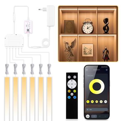 Zestaw 1-6 szt. Ściemnialnych listew LED CCT z inteligentną aplikacją Bluetooth do sterowania grupowego do szafek podszafkowych, szaf, witryn, półek