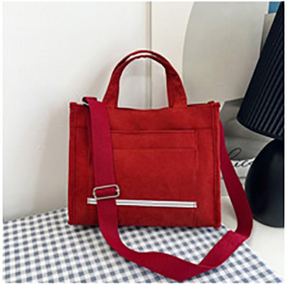 Vintage Shoulder Backpack Corduroy Polyester Female Tote Bags Fashion Crossbody Bags  Women