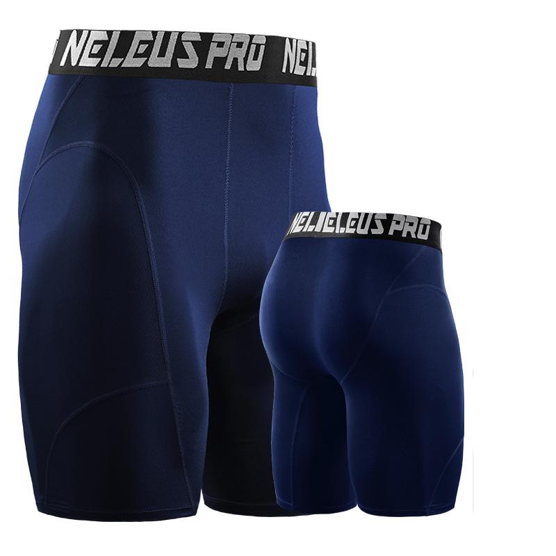 

Мужские шорты, компрессионная спортивная одежда, тренировочные колготки, леггинсы для тренажерного зала и фитнеса, короткие штаны, спортивные штаны для бега XXXL темно-синий