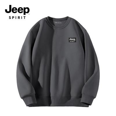 JEEP SPIRIT Men's Casual Knitted Round Neck Sweatshirt
