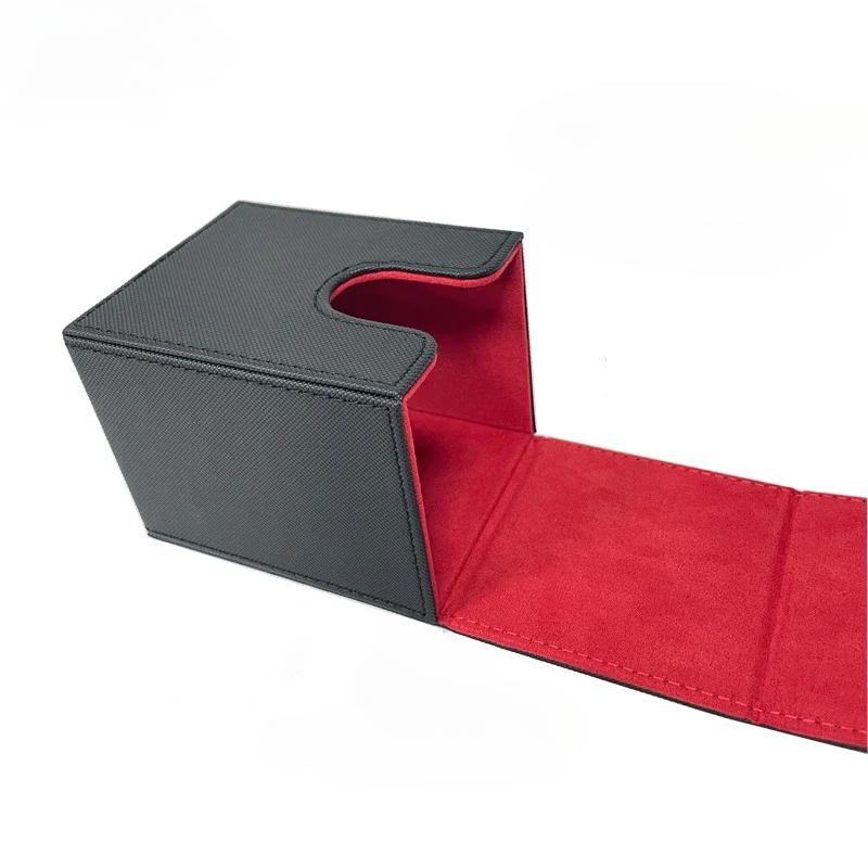 Checkered Vertical Card Box 100+Poker Storage Box Board Game Black Blue Red Green Purple Yellow White Dice Storage Box