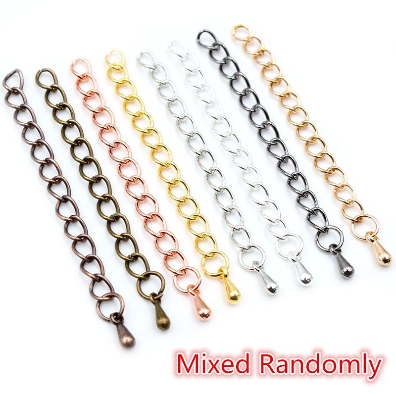 

20pcs Craft Tail Chains Extension 50/70mm Length 5x4mm Extended Necklace Tail Chain Connector Findings For Bracelet DIY Jewelry 50mm Length