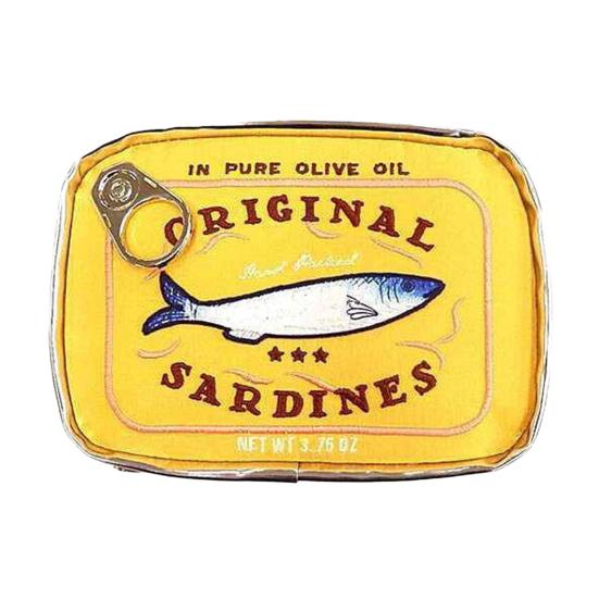 

Косметичка Yousheng Canned Sardines, косметичка на молнии, косметичка для туалетных принадлежностей из консервированной сардины для женщин, для ежедневных путешествий и делового использования жёлтый