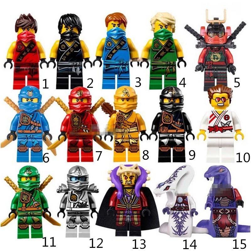 New 8 Stk Ninjago Mini Figures Kai Jay Zane Lloyd Cole Fire Building Blocks