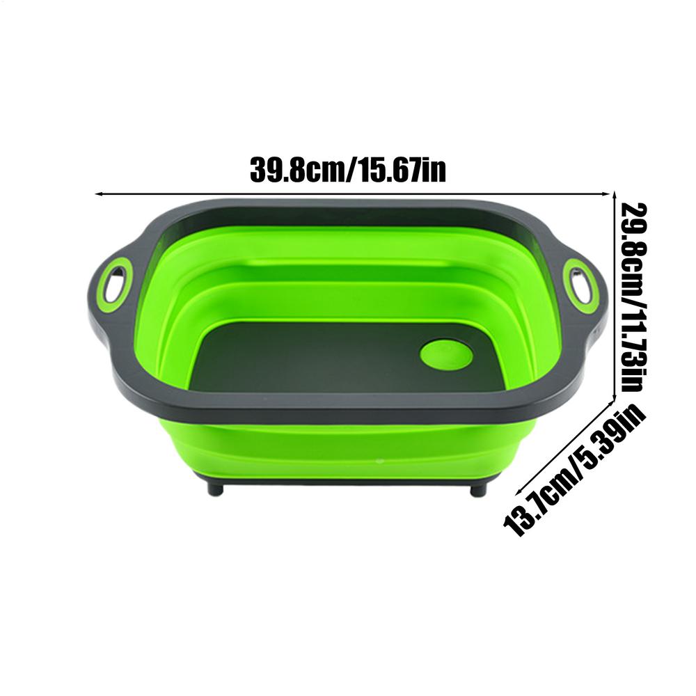 

Foldable Sink Basin with Drain Plug, Portable Co&llapsible Tub for Camping Travel Dish Washing, Outdoor Kitchen & Pet Bath