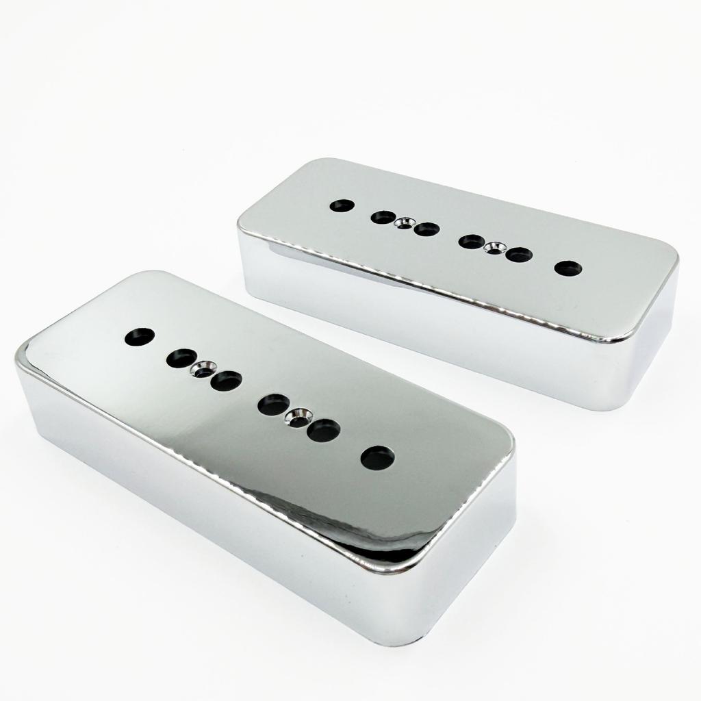 2-piece Set of Plastic Housings for Electric Guitar Pickups 50/52mm Plastic Pickup Covers, Gold- or Silver-plated