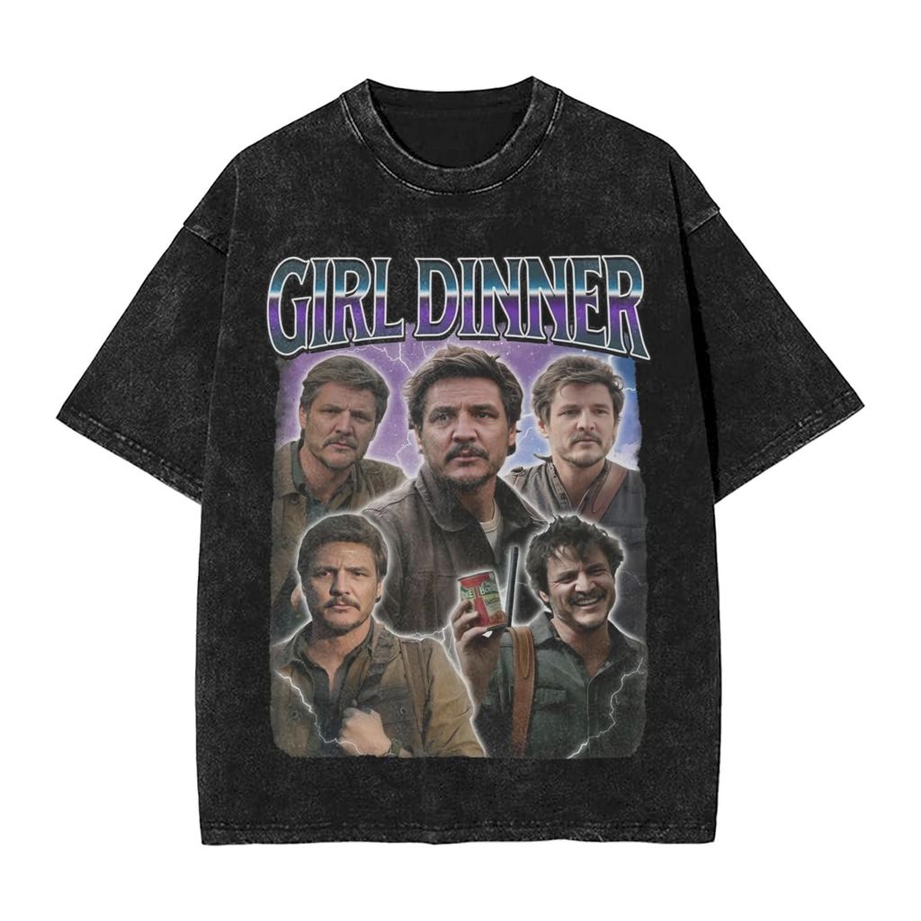 Pedro Pascal Merch Washed T Shirt for Unisex Women Streetwear Hip Hop TShirts Printed Tees Tops Cotton