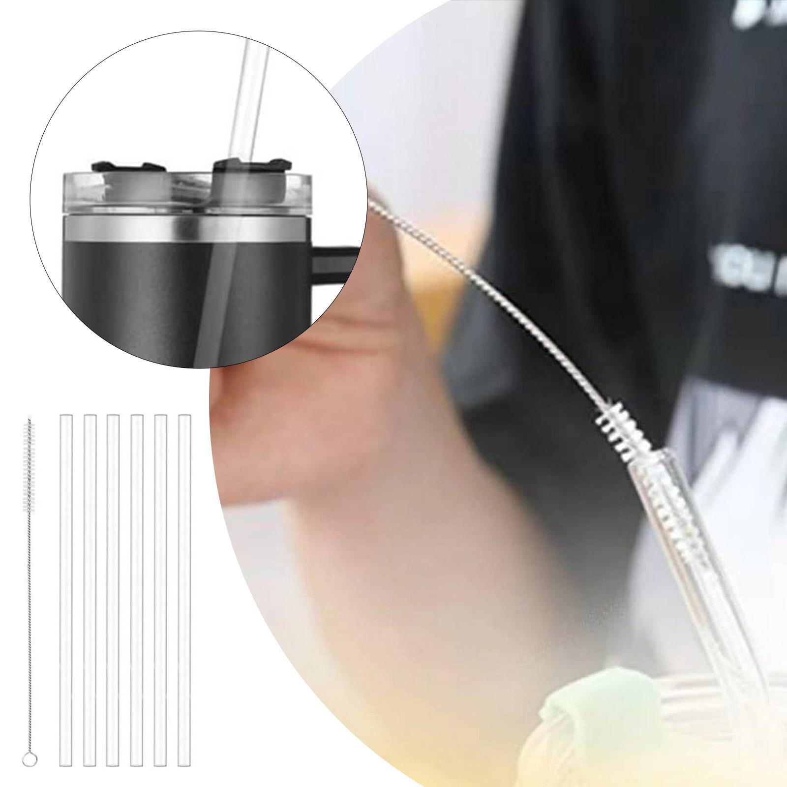 40 Ounce Quenched Cup Replacement Straw 6 Piece Reusable Straw With Cleaning Brush Plastic Straw Compatible Buckets with Lids