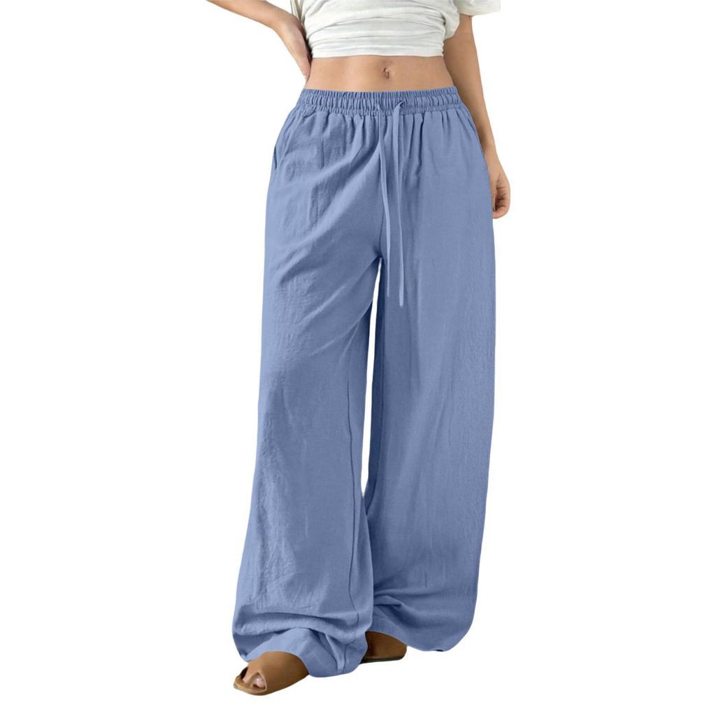 Women's High-Waist Loose Wide-Leg Drawstring Pants - Spring & Autumn