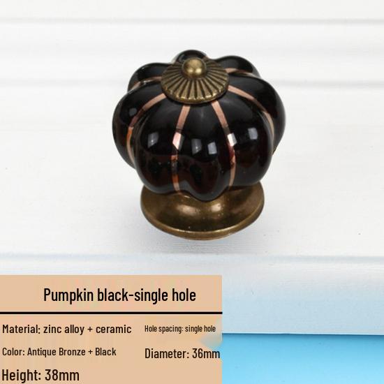 Colorful Ceramic Pumpkin Cartoon Knob for Children's Cabinet or Drawer Handles.