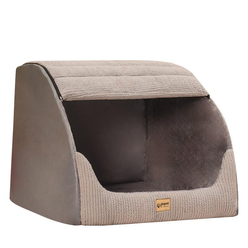 All-Season Insulated Dog Bed Medium To Large Breeds Washable Enclosed Kennel With Removable Cover