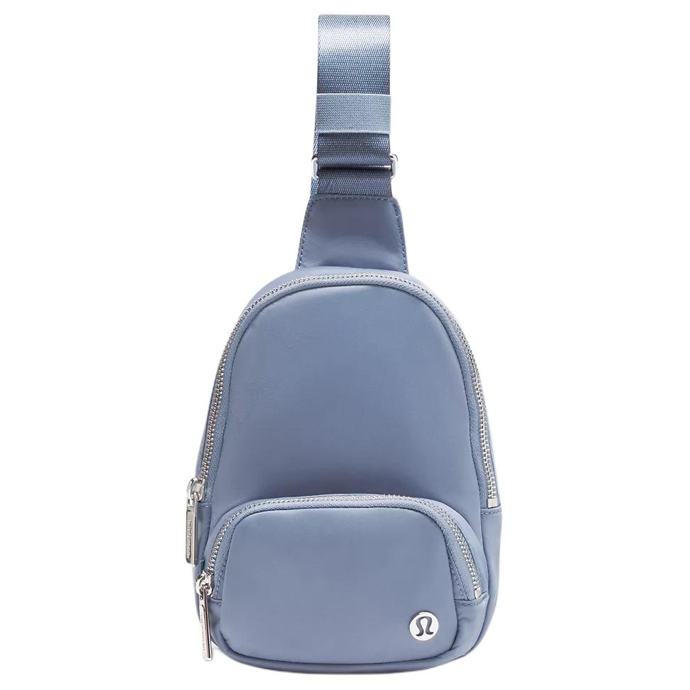 Lululemon Everywhere 2L Silver Metal Logo Design Nylon Chest Bag Unisex bags Washed-Denim-Blue LU9CS4S-069122 Washed Denim Blue