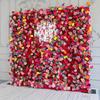 Uflower 3D Red Yellow Rose Flower Wall Decor Detailed Vivid Colors Curtain Hanging Fabric Floral Wall Arrangement