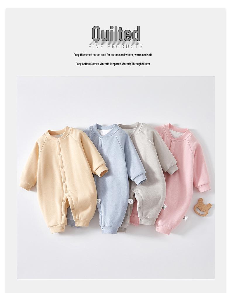 Autumn/Winter Newborn Thin Cotton Warm Romper Jumpsuit - Thickened Pajamas Onesie