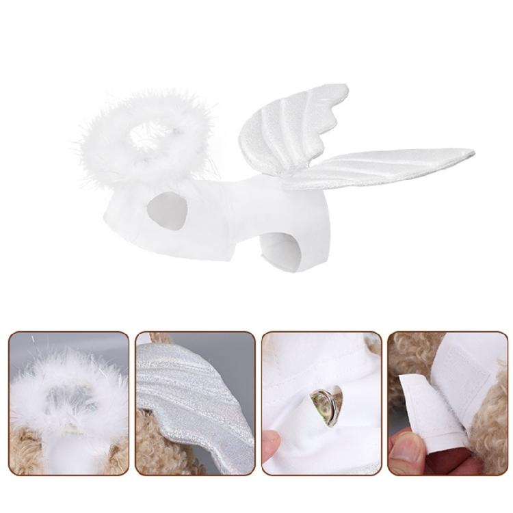Dog 3D Wing Dress Up Costume Halloween Pet Cosplay Funny Angeles Pet Costume