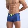 Low Rise High Elasticity 3D Cutting Swimming Trunks Men Solid Color Drawstring Swim Shorts Beachwear