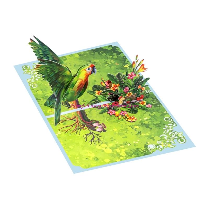 Mother’s Day Greeting Card Handmade 3D Flower Bird Greeting Card with Envelope
