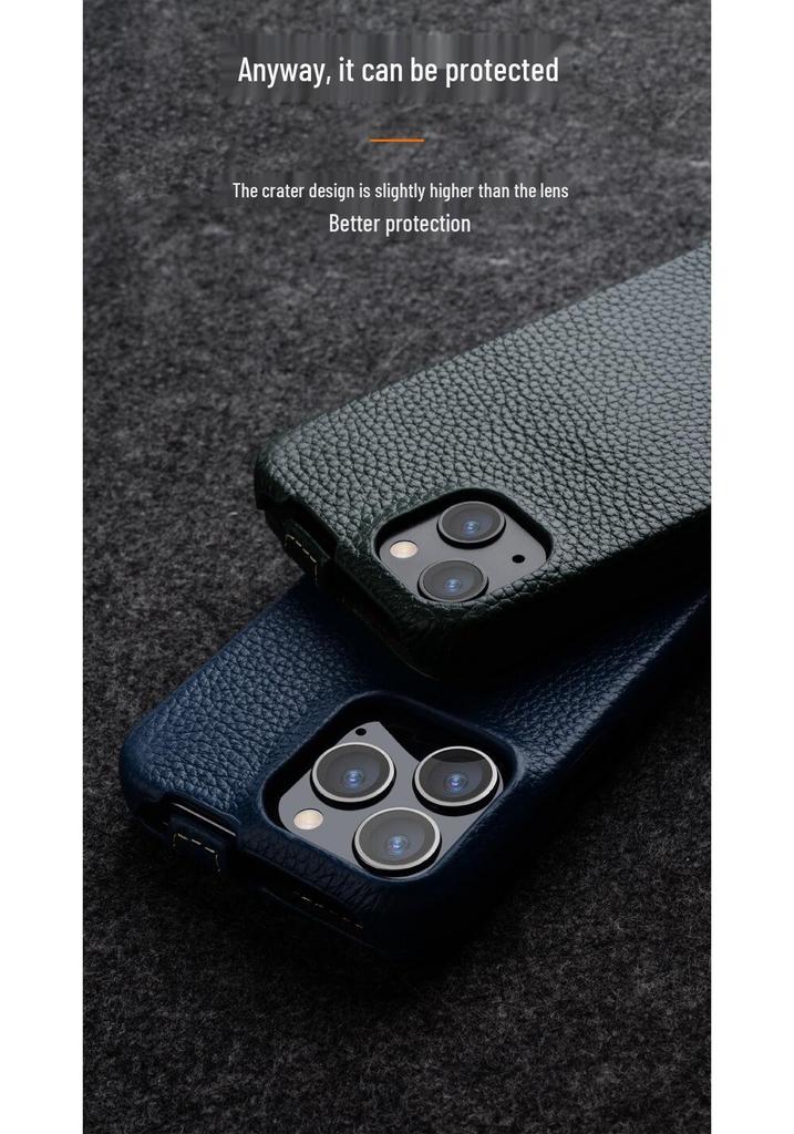 Genuine Leather Flip Cover for Apple iPhone 15 Pro Max, 14 Pro, 13, and 12 Plus