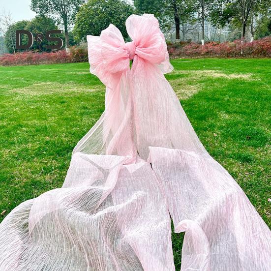 Large Pink Bow Decoration Giant Mesh Bow for Baby Shower Birthday Bachelorette Wedding Engagement Backdrop Room Decor