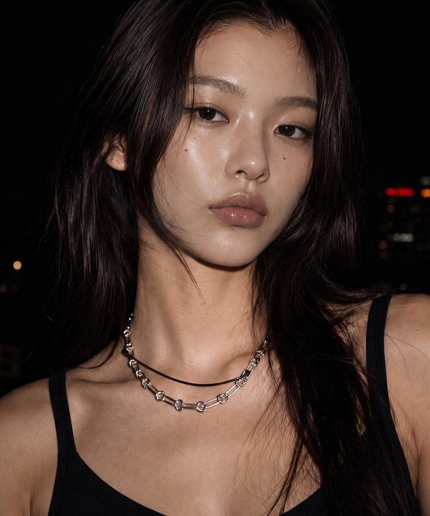 Romantinuer Sn.143 Leather Chain Necklace