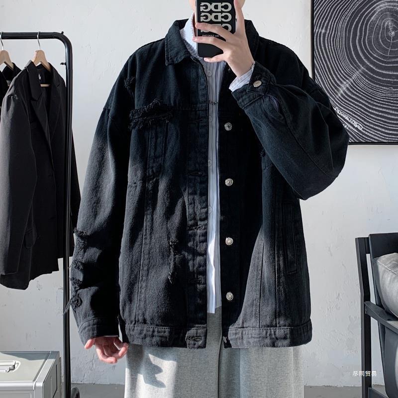 2021 Men's Korean Style Denim Jacket - Trendy, Loose, Versatile, Street Punk Fashion.