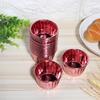50 Stück Doppelseitige Gerollte Papierbecher Hitzebeständige Gebäck Backen Kuchenbecher für Muffin Kuchen(Rose