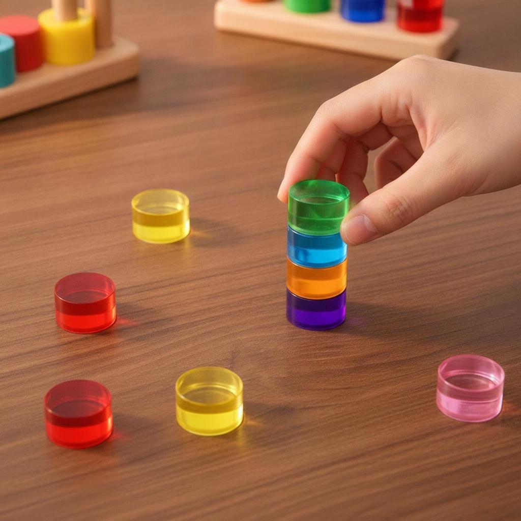 20 Pieces Acrylic Blocks Light-Catching Stacking Block Set Smooth-Edged