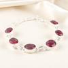Rosa Rubellit Edelstein 925 Sterlingsilber Handgefertigtes Armband 8" Geburtstagsgeschenk RB-10-14