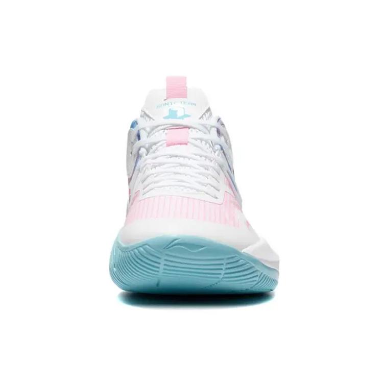 Li Ning Sonic 9 Team Cotton Candy Textile, Synthetic Leather Cushioning Breathable Rebound Low Top Basketball Shoes ABPS023-1